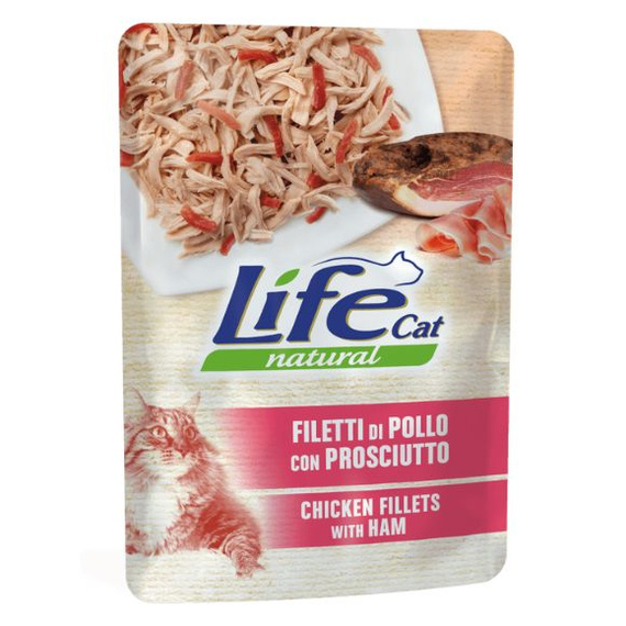 Life Cat Natural Kurczak z Szynką mokra karma dla kota saszetka 70g