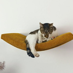 Półka na ścianę dla kota ŁUK 60 - butelkowa zieleń