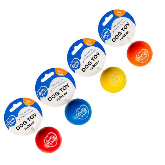 DUVO+ ZABAWKA GUMOWA PIŁKA 6,5cm MIX      KOLOR   10154