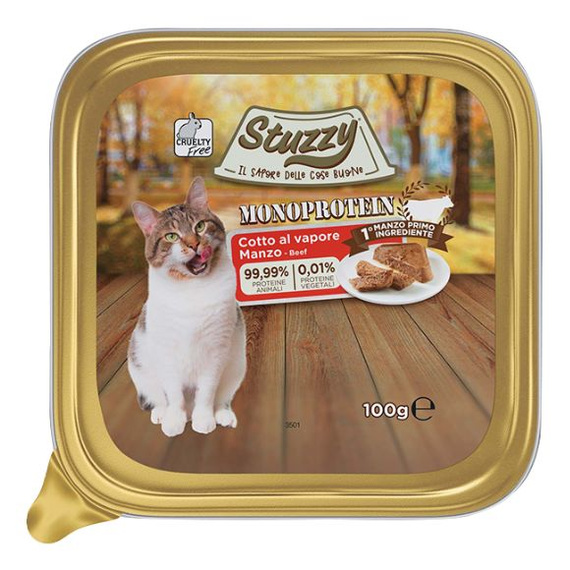 Stuzzy Monoprotein Wołowina – mokra karma dla dorosłych kotów 100g