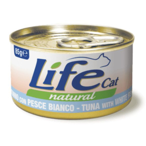 Life Cat Natural Tuńczyk z Białą Rybą mokra karma dla kota puszka 85g