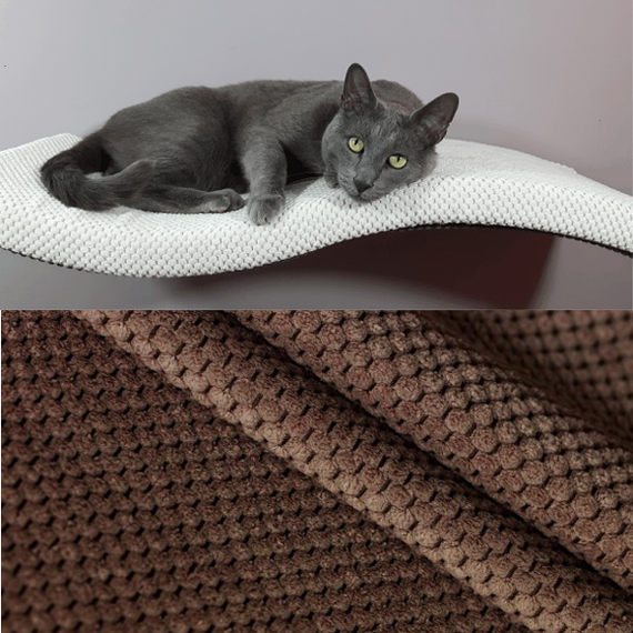 Półka dla kota FALA 75 symetryczna lewa kolor czekoladowy