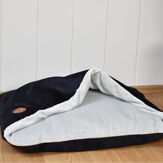 Legowisko dla psa lub kota - Lauren Design Norka Nel czarny velvet 100 x 80 cm