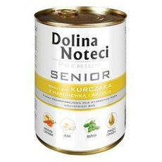 Dolina Noteci Premium Senior kurczak z marchewką i bazylią - puszka 400g