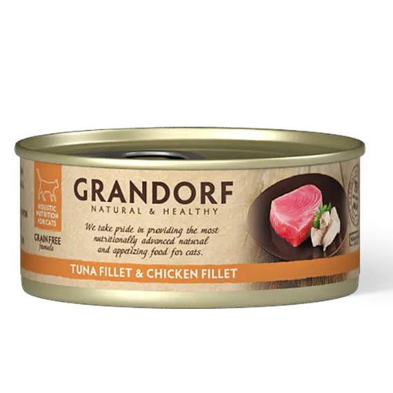 Grandorf Filet z Tuńczyka z piersią kurczaka mokra karma dla kotów 70g