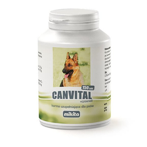 Mikita Canvital z czosnkiem suplement dla psów poprawiający kondycję 150 tabletek