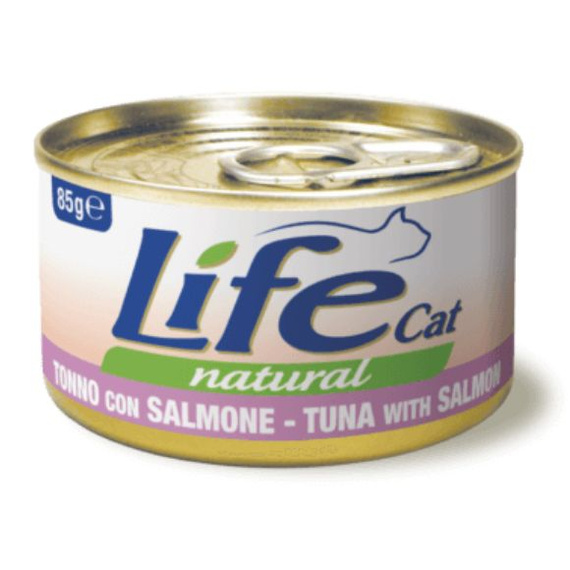 Life Cat Natural Tuńczyk z łososiem mokra karma dla kota puszka 85g