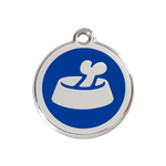 Adresówka dla psa średnia - okrągła zawieszka KOŚĆ W MISCE różne kolory - Red Dingo