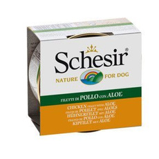 Schesir naturalna karma dla psów filety z kurczaka z aloesem w galaretce w puszce 150g