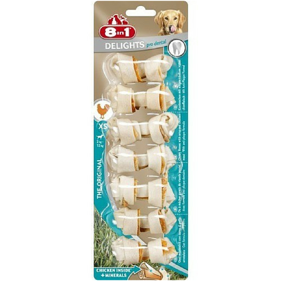 8in1 Delights Pro Dental XS - kosteczki dla psów do żucia i czyszczenia zębów op. 7 szt.