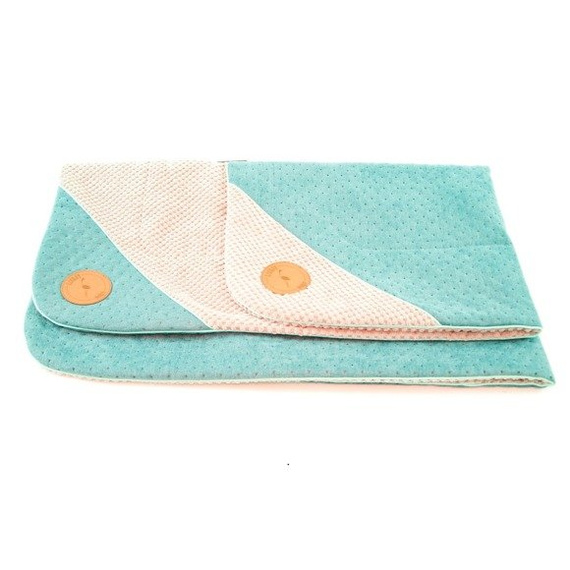 Lauren design narzuta DANTE - narzuta dla psa lub kota w kolorze turkusowo-szarym 100/70cm