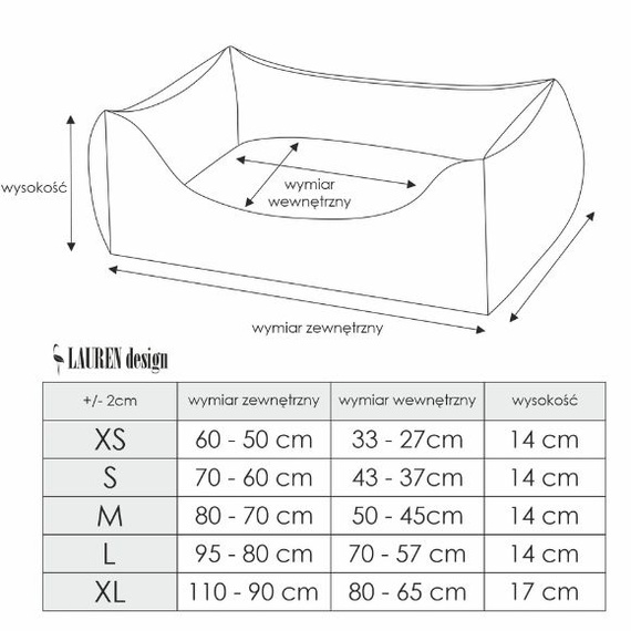 Lauren Design CEZAR - kolorowa kanapa dla psa lub kota 70/60cm