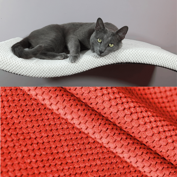 Półka dla kota FALA 75 symetryczna lewa kolor czerwony