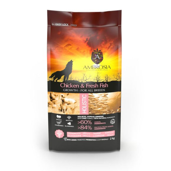 Ambrosia Puppy sucha karma dla szczeniąt Kurczak i Świeża Ryba 2kg