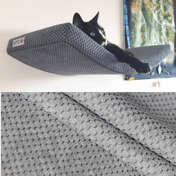 Półka dla kota ŁUK 60 kolor popielaty jasny