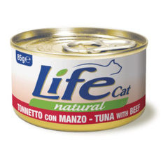 Life Cat Natural Tuńczyk z wołowiną mokra karma dla kota puszka 85g
