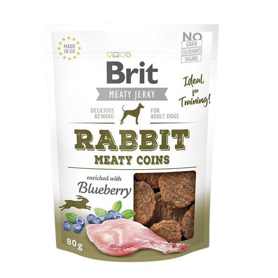 Brit Jerky Snack Rabbit Meaty Coins 80g mięsny przysmak dla psa