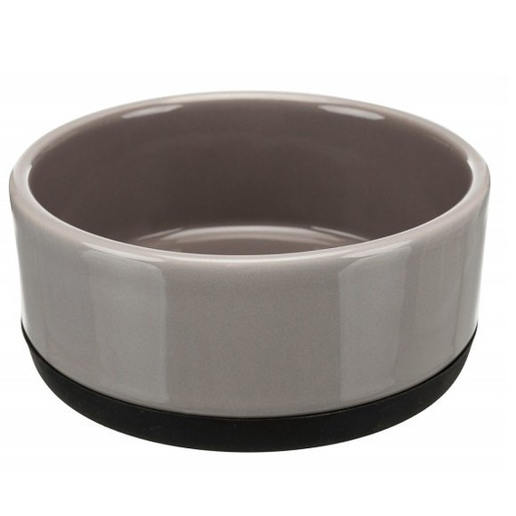 Miska ceramiczna na gumie 0,75l szara Trixie