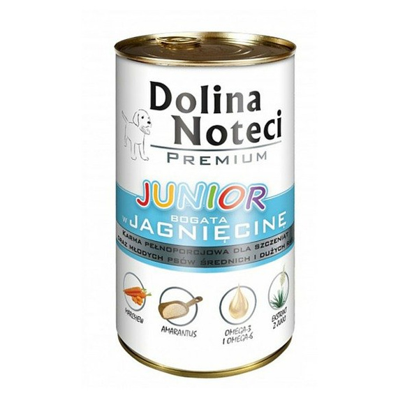 Dolina Noteci Premium Junior jagnięcina 400g dla szczeniąt ras średnich i dużych 