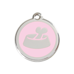 Adresówka dla psa średnia - okrągła zawieszka KOŚĆ W MISCE różne kolory - Red Dingo