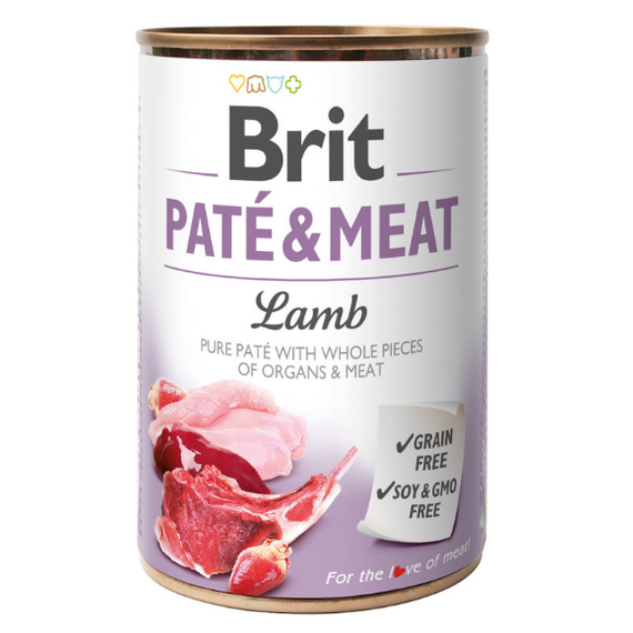 Brit Pate & Meat Lamb - wilgotna karma z jagnięciną dla psów, puszka 400g