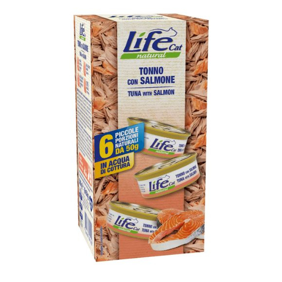 Life Cat Natural Tuńczyk z łososiem multipack 6x50g