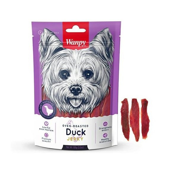 Wanpy Duck Jerky przysmak dla psa kawałki kaczki 100g