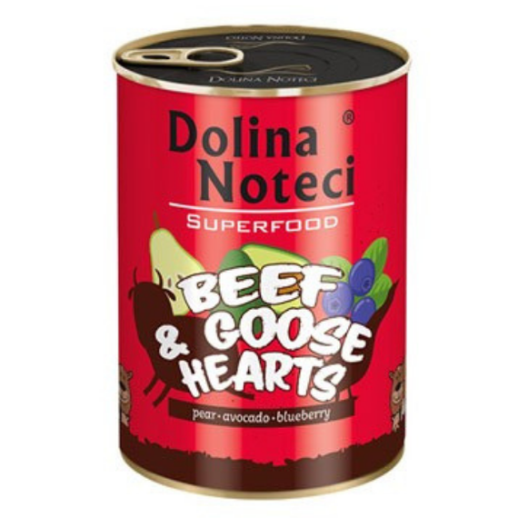 Dolina Noteci Superfood wołowina i serca gęsi 400 g karma dla psów dorosłych