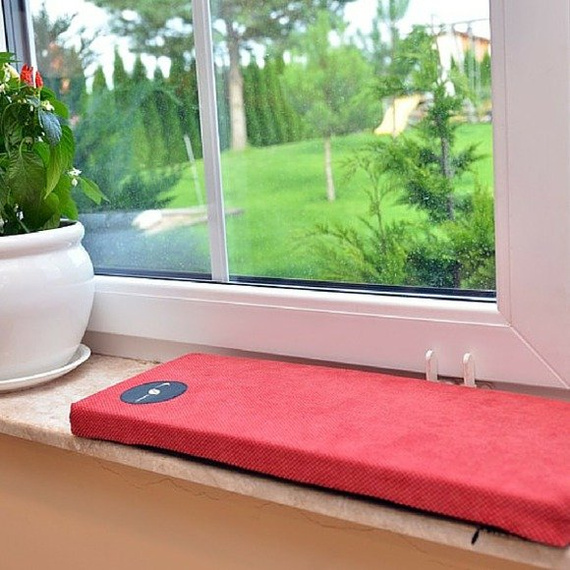 Materac na parapet dla kota Lauren design CLEO 50x20cm turkusowy