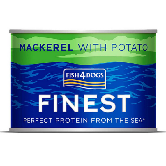 Fish4Dogs Finest Mackrel with Potato - makrela z ziemniakami - zestaw 12x185g