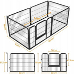 Kojec Metalowy 8 Paneli 80x60 cm – Składany, Czarny