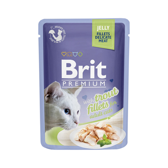 Zestaw Brit Premium fileciki z pstrąga w galarecie karma dla kota 85g x6
