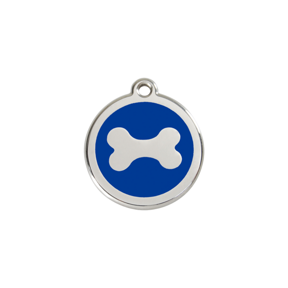 Adresówka dla psa lub kota mała - okrągła zawieszka KOŚĆ różne kolory- Red Dingo