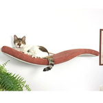 Cat's Atelier Półka na ścianę dla kota fala symetryczna lewa 75cm - butelkowa zieleń