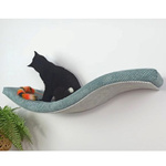 Cat's Atelier Półka na ścianę dla kota fala symetryczna lewa 75cm - musztardowa