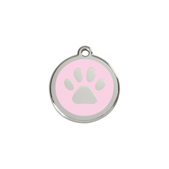 Adresówka dla psa lub kota mała - okrągła zawieszka ŁAPKA różne kolory- Red Dingo