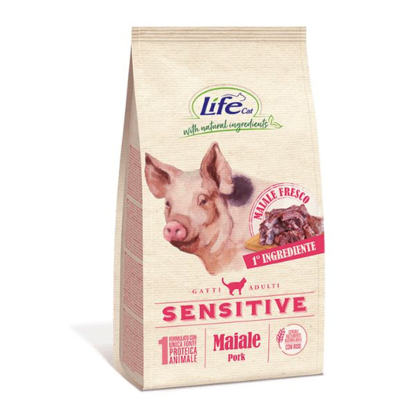 Life Cat Natural Sensitive Wieprzowina sucha karma dla kotów dorosłych 400g