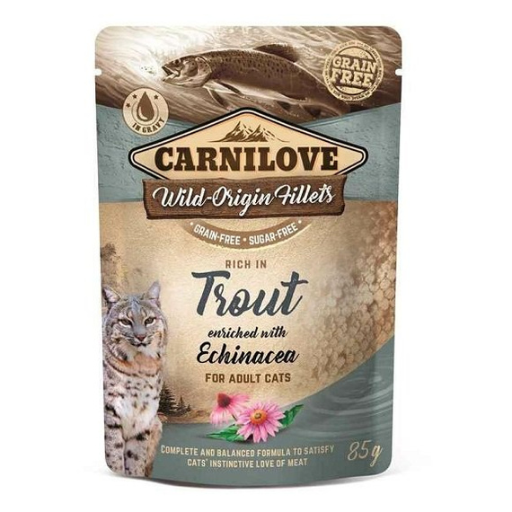 Carnilove Fillets Pstrąg z echinaceą - mokra karma dla kota saszetka 85g