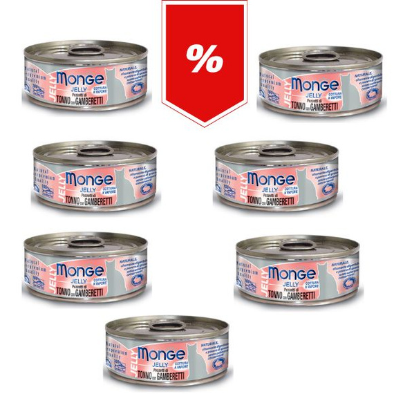 Monge Jelly Tuna Shrimps karma dla kotów Tuńczyk Krewetki 24x80g