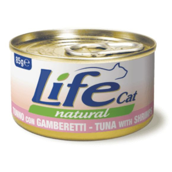 Life Cat Natural Tuńczyk z krewetkami mokra karma dla kota puszka 85g