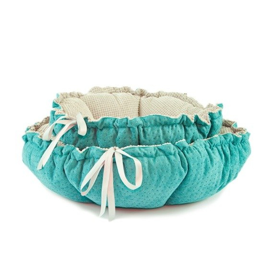 Lauren design legowisko Daisy 65cm - legowisko dla psa lub kota turkusowo-szare