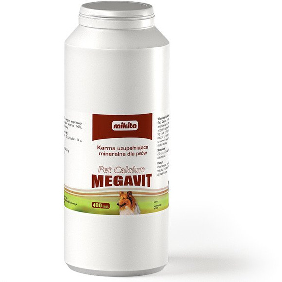 Mikita Pet Calcium megavit wapno dla psów 400 tabletek 