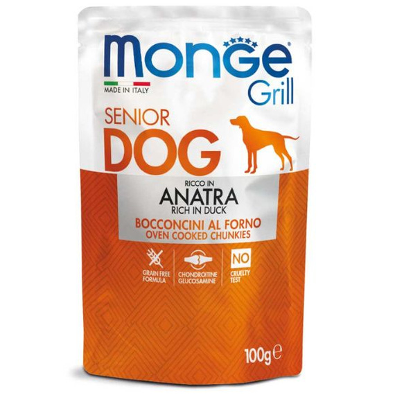 Monge Grill mokra karma dla starszych psów z kaczką