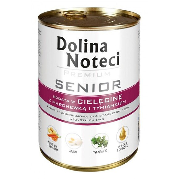 Dolina Noteci Premium Senior cielęcina z marchewką i tymiankiem - puszka 400g