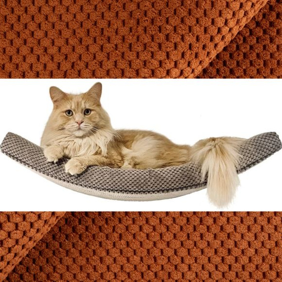 Półka na ścianę dla kota ŁUK 60 - ceglany brąz