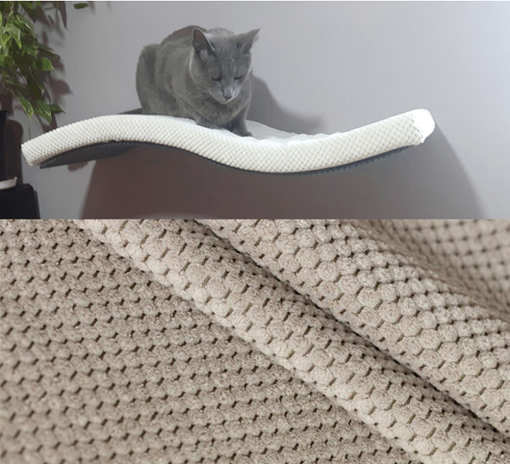 Półka dla kota FALA 75 symetryczna prawa kolor beżowy