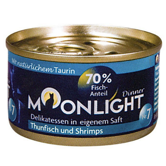Moonlight Dinner Nr 7﻿ Tuńczyk, krewetki w sosie własnym﻿ karma dla kota 80g