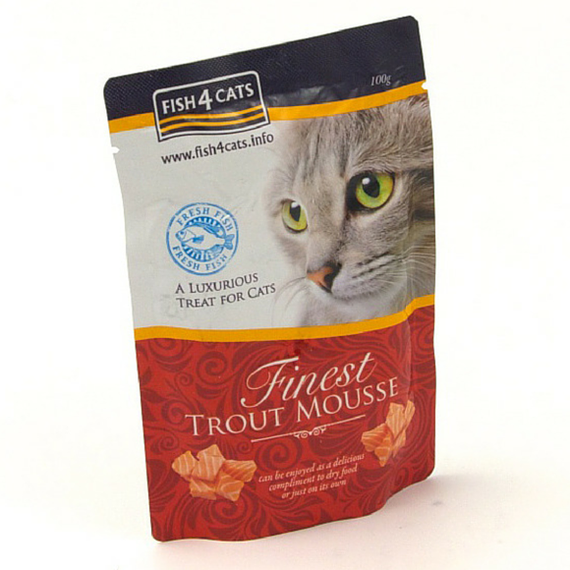 Karma mokra dla kotów mus z pstrągiem saszetki zestaw 6x100g Fish4Cats Finest Salmon