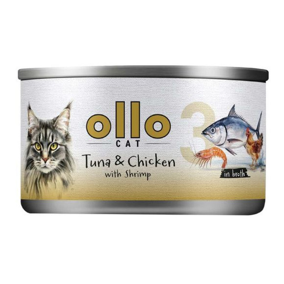 Ollo Cat Nr 3 Tuńczyk i Kurczak z Krewetkami mokra karma dla kota