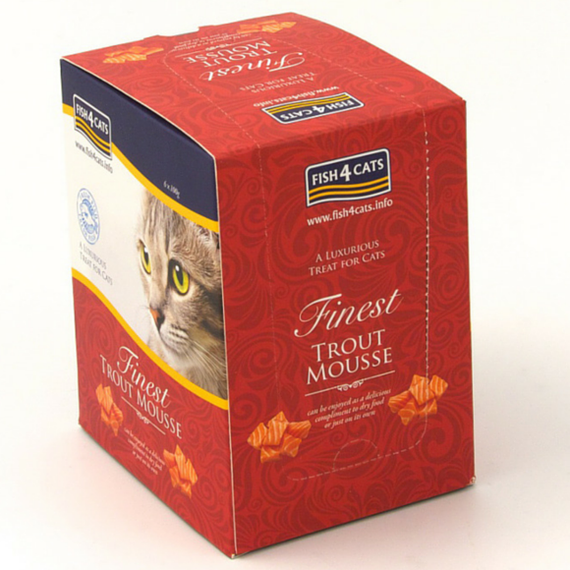 Karma mokra dla kotów mus z pstrągiem saszetki zestaw 6x100g Fish4Cats Finest Salmon
